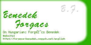 benedek forgacs business card